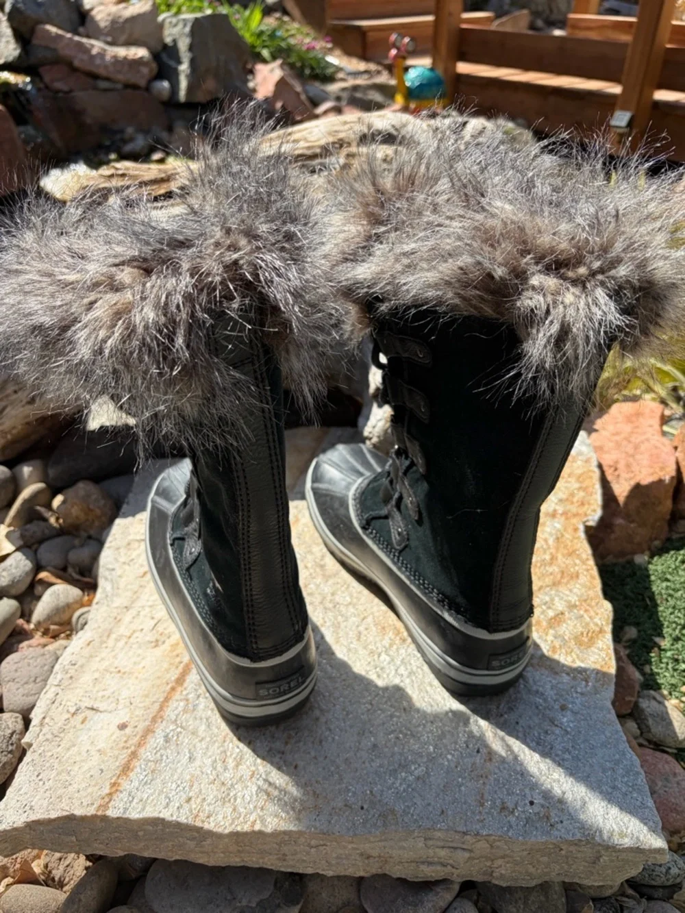 Sorel Joan‎ of Arctic Women's Snow Boots Black Faux Fur Waterproof Size 9